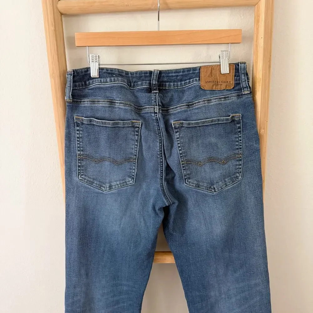 American Eagle Original Straight Extreme Flex Jeans Medium Wash 31x30 Stretch